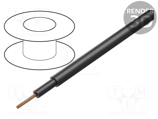 Wire; BiT 1000 Power; stranded; Cu; 1x25mm2; PVC; black; 0.6/1kV