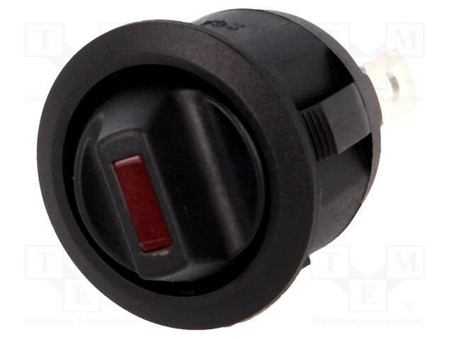 ROCKER; SPST; Pos: 2; OFF-ON; 20A/12VDC; black; LED 12VDC,point