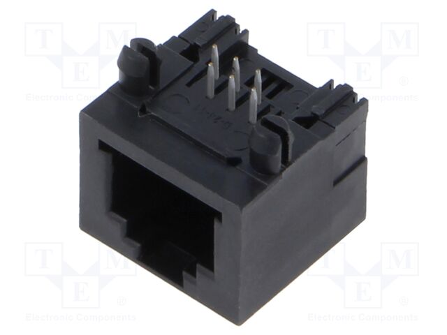 Socket; RJ12; PIN: 6; Layout: 6p6c; on PCBs,PCB snap; THT