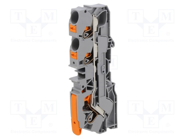 Splice terminal: rail; 0.5÷16mm2; ways: 1; terminals: 3; grey; 2110