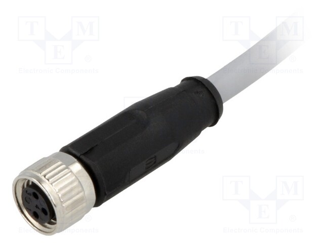 Connector: M8; female; PIN: 3; straight; with lead; plug; 5m; PVC