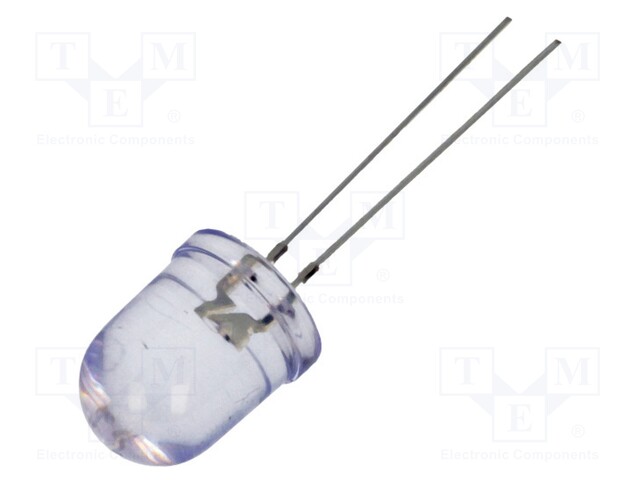 LED; 10mm; green; 18000÷21000mcd; 30°; Front: convex; Pitch: 2.54mm