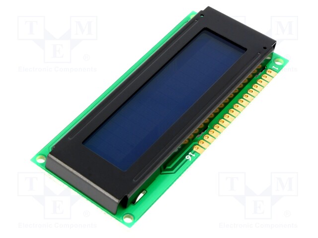 Display: LCD; alphanumeric; STN Negative; 16x1; 80x36x10.5mm; LED