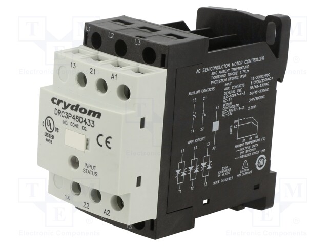 Relay: solid state; Ucntrl: 18÷30VDC; Ucntrl: 18÷30VAC; 4.8A; IP20