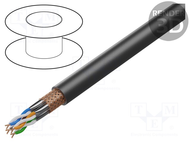 Wire; S/FTP,ETHERLINE® LAN 1000; 7; for direct burial,outdoor