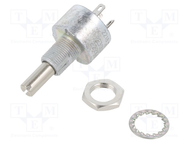 Potentiometer: shaft; single turn; 2.2kΩ; 3W; ±10%; 6mm; linear