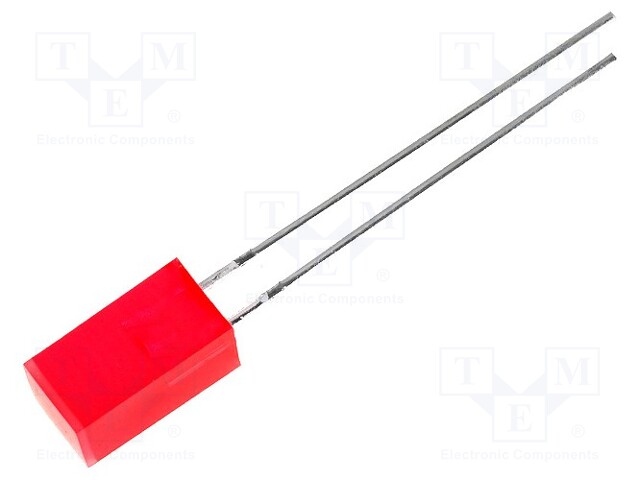 LED; square; 5x5mm; red; 3÷8mcd; 110°; Front: flat; 20mA; 2÷2.5V