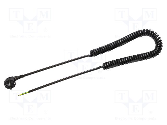 Cable; 3G0.75mm2; CEE 7/7 (E/F) plug angled,wires; PUR; coiled