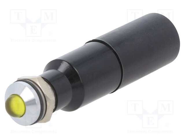 Indicator: LED; prominent; yellow; 230VAC; Ø8mm