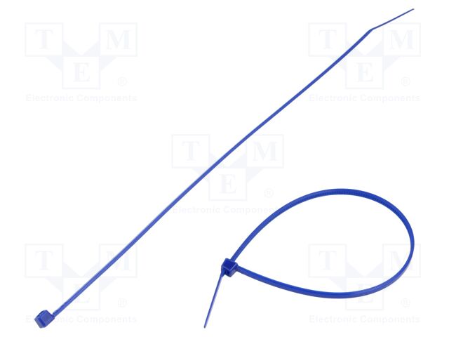 Cable tie; with metal; L: 100mm; W: 2.5mm; polyamide; 78N; blue