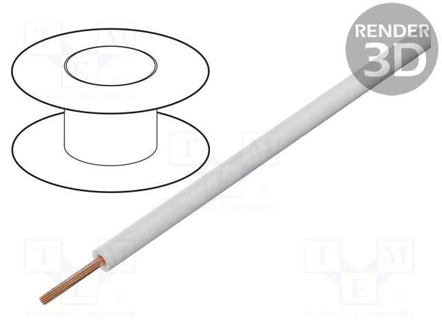 Wire; FlexiPlast-E; stranded; Cu; 1x2,5mm2; TPE; white; 750V; 32A
