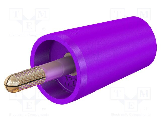 32A; violet; Plating: gold-plated; 42mm; Contacts: brass; adapter