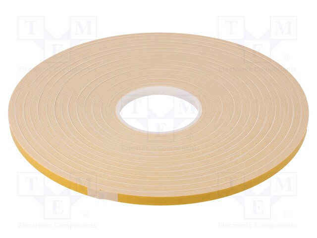 Tape: fixing; W: 9mm; L: 50m; D: 1.15mm; V: double-sided; acrylic; 80°C
