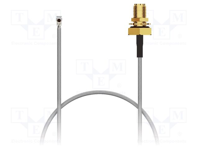 Cable; IPEX MHF 4L LK,SMA female; black; -40÷85°C; 0÷8GHz; 100mm