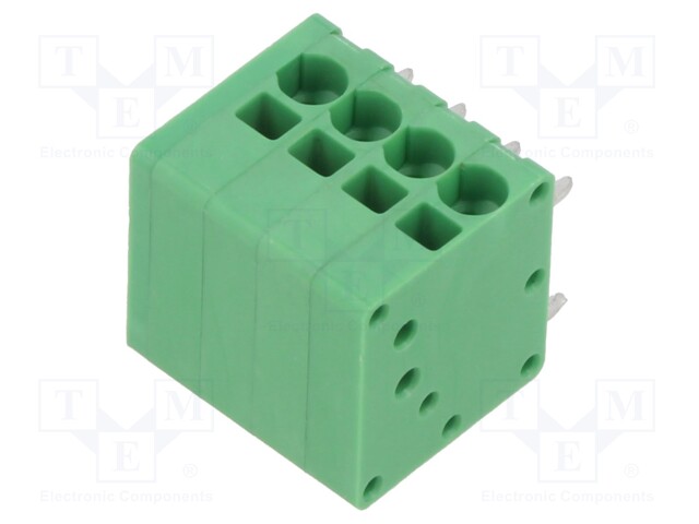 PCB terminal block; Contacts ph: 3.5mm; ways: 4; angled 90°; green