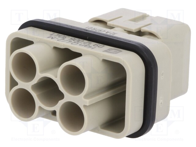 Connector: HDC; male; Han Q; PIN: 6(4+2); Compact; crimped