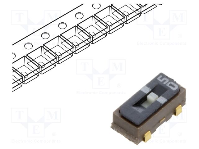 Switch: slide; Pos: 2; SPDT; 0.1A/6VDC; ON-ON; SMT; Leads: J-Bend
