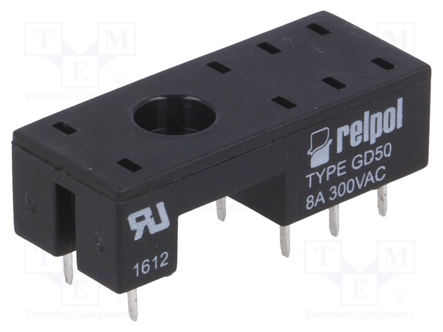 Socket; PIN: 8; 8A; 300VAC; Application: RMB841,RMB851; -40÷70°C