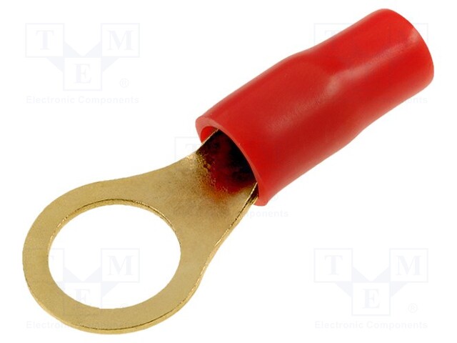 Terminal: ring; M10; 10mm2; gold-plated; insulated; red