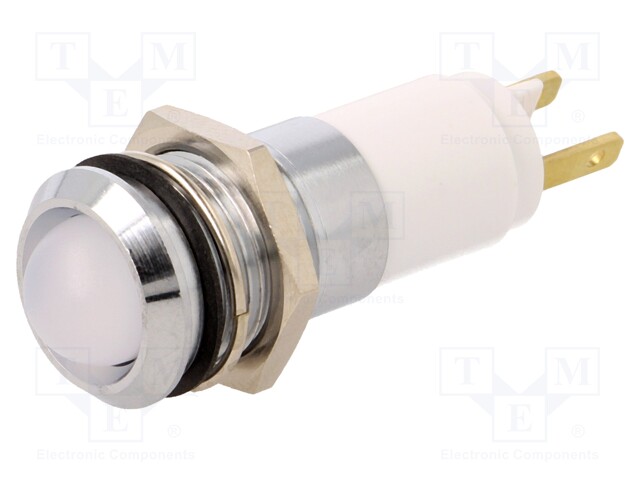 Indicator: LED; recessed; 12÷14VDC; 12÷14VAC; Cutout: Ø14.2mm; IP67