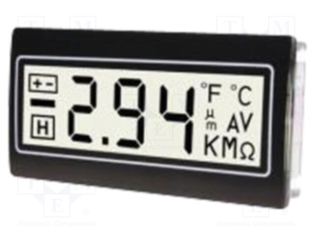 Panel; LCD 3,5 digit 10mm,with a backlit; 48x24mm; Range: 200mV