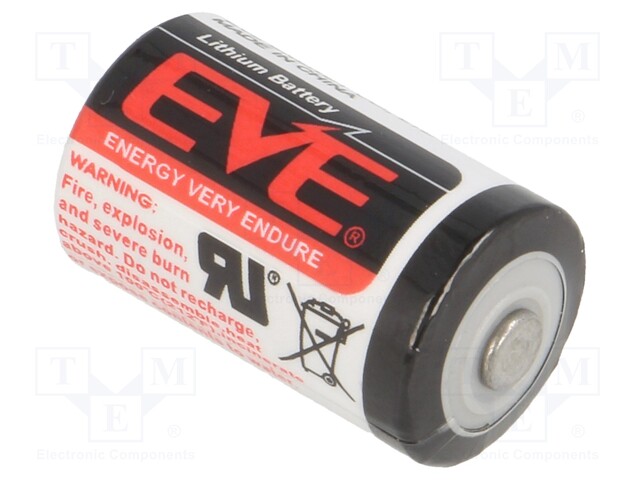 Battery: lithium; 3.6V; 1/2AA,1/2R6; Ø14.5x25.4mm; 1200mAh