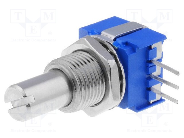 Potentiometer: shaft; THT; 500mW; 50kΩ; ±20%; 290°; for PCB; IP64