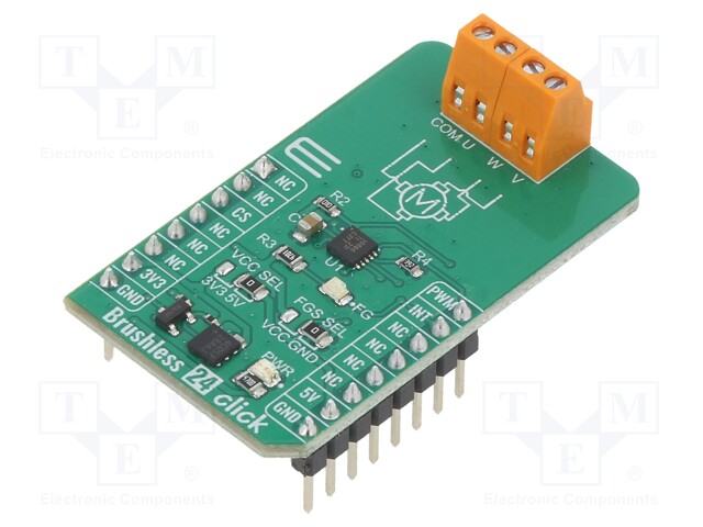 Click board; brushless motor driver; PWM; DRV10866; 3.3VDC,5VDC