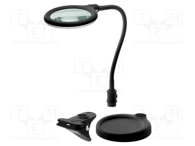 Desktop magnifier with backlight; 3dpt; Ø100mm; 6W; Plug: EU