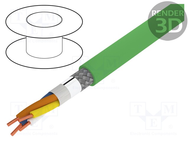 Wire; HELUKAT® PROFInet A; PROFINET; 5e; solid; Cu; 2x2x22AWG; PVC