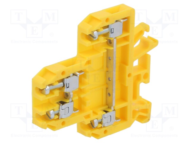 Splice terminal: rail; 0.5÷4mm2; ways: 2; terminals: 4; yellow; 690V