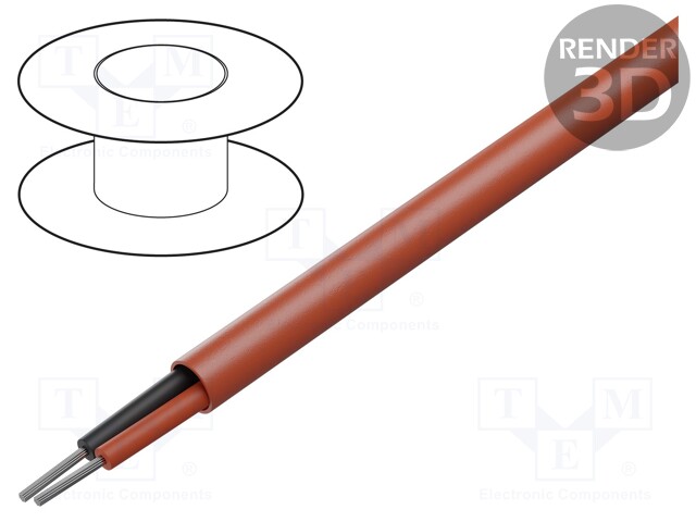 Wire; 4x22AWG; stranded; Cu; FEP; red; -20÷150°C; 300V; unshielded