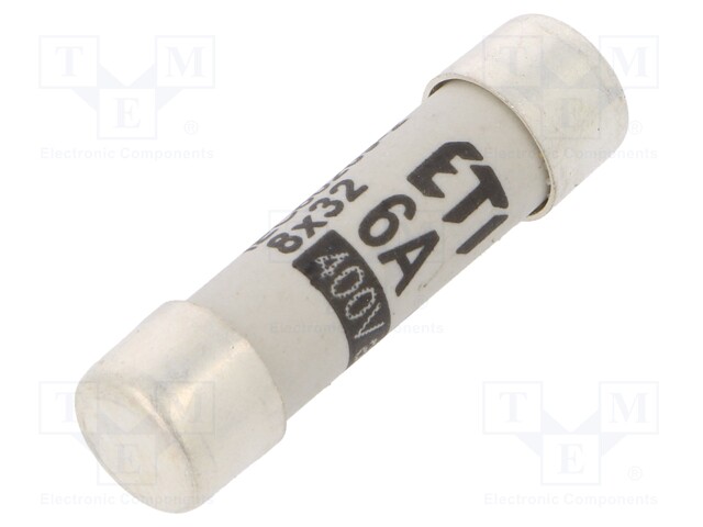 Fuse: fuse; gG; 6A; 400VAC; cylindrical,industrial; 8x31mm