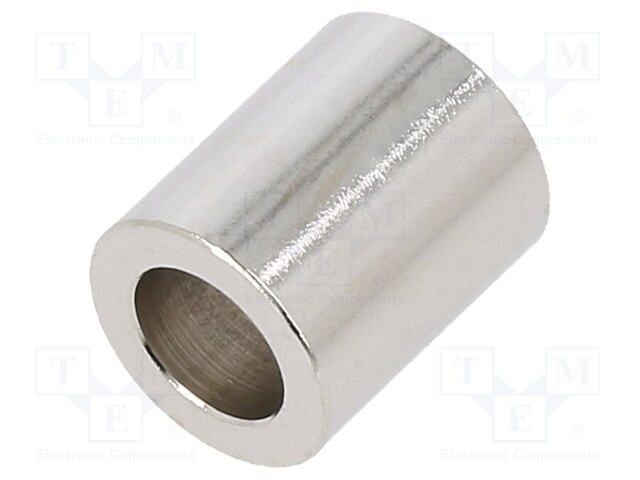 Spacer sleeve; 6.2mm; cylindrical; brass; nickel; Out.diam: 12mm
