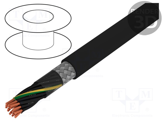 Wire; JZ-500-C; 18G0,75mm2; tinned copper braid; PVC; black