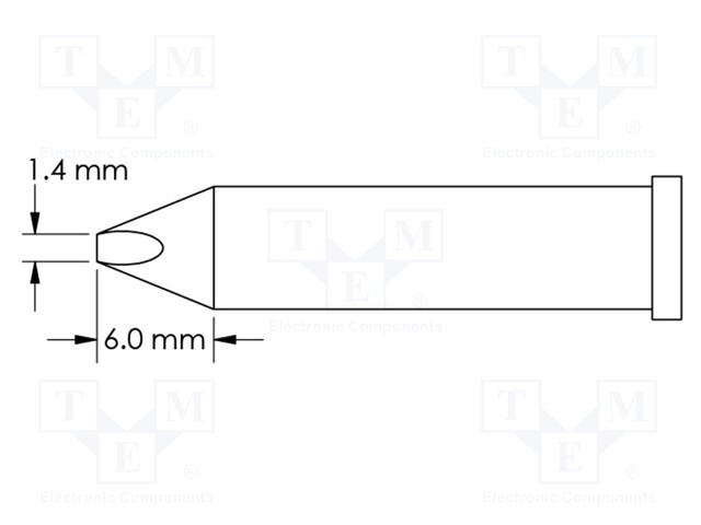 Soldering Tip, 60° Chisel/Power, 1.4 x 6 mm, Soldering Station