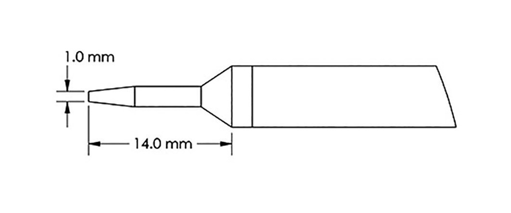 Tip; conical,elongated; 1mm; for soldering station; GT-HP-T6C