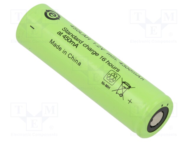 Re-battery: Ni-MH; 4/3A,4/3R23; 1.2V; 4500mAh; Ø18.3x67mm