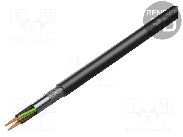 Wire; TOPFLEX-EMV-UV,2YSLCYK-J; stranded; Cu; 4G1,5mm2; PE; black