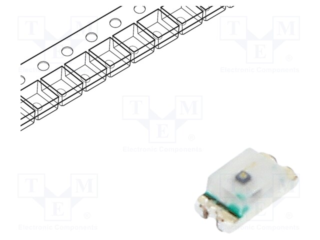 IR transmitter; 940nm; transparent; 120°; SMD; Dim: 1.6x0.8x0.6mm