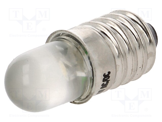 LED lamp; white; E10; 24VDC; 24VAC; AC lum: 2000÷2500mcd