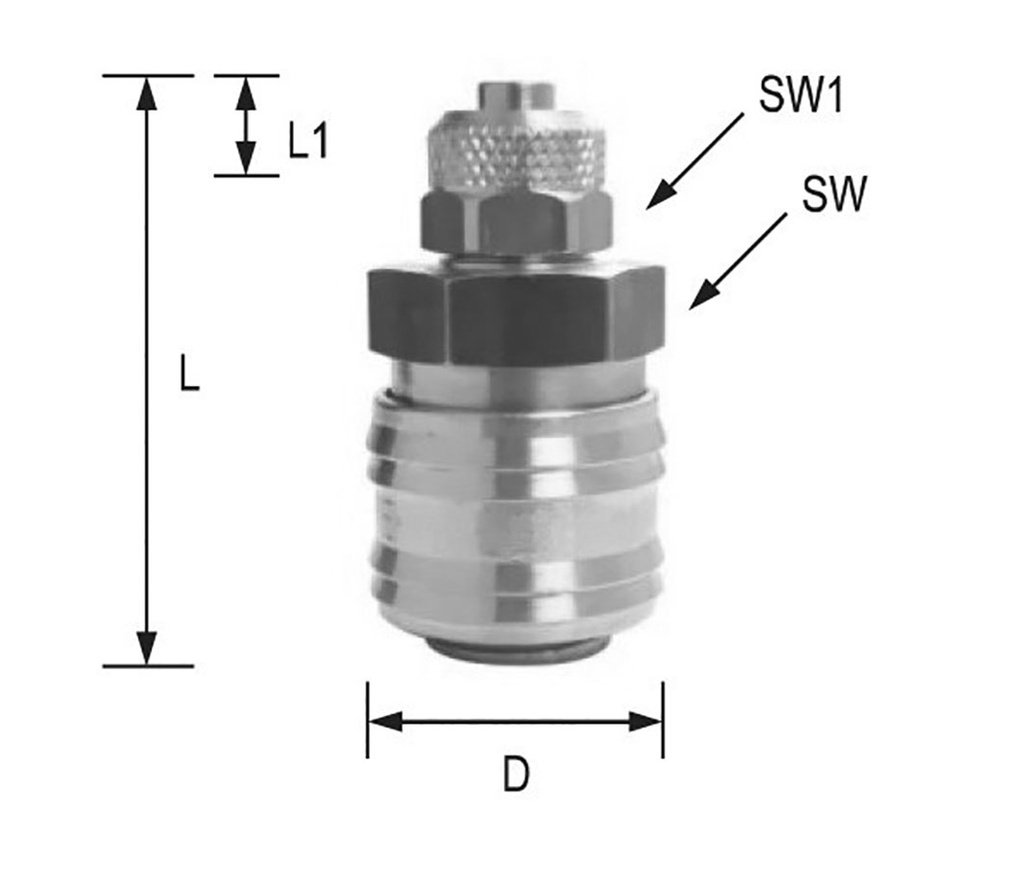 Quick connection coupling; straight; max.35bar; brass; D: 25mm