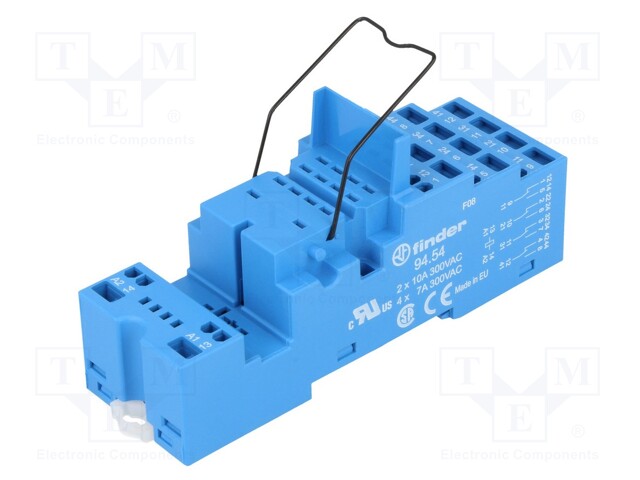Socket; PIN: 14; 10A; 250VAC; Mounting: DIN; Leads: spring clamps