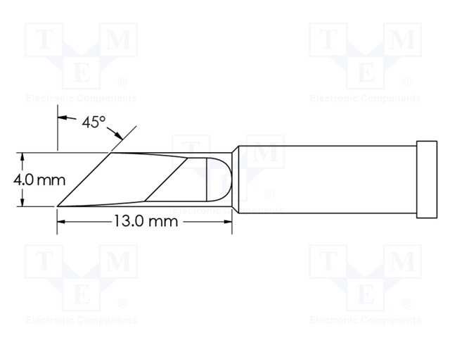 Soldering Tip, 45° Knife/Power, 4 x 13 mm, Soldering Station