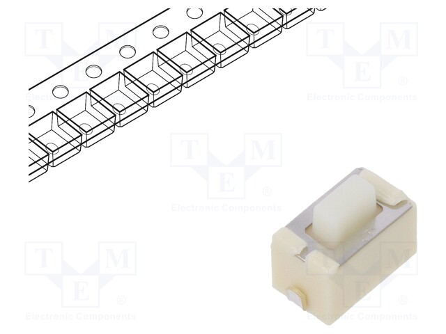 Microswitch TACT; SPST; Pos: 2; 0.05A/12VDC; SMT; none; 1.6N; 5mm