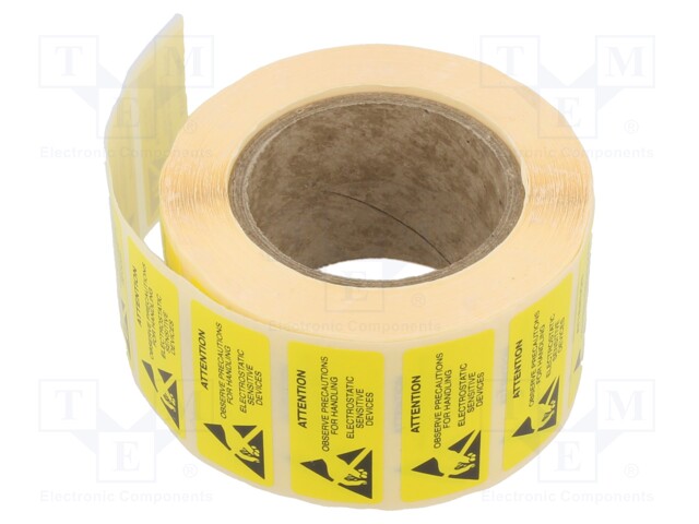 Self-adhesive label; ESD; 16x40mm; 1000pcs; yellow
