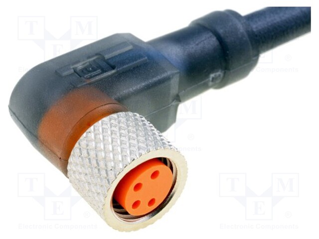 Connector: M8; 2m; female; PIN: 4; angled 90°; plug; PUR