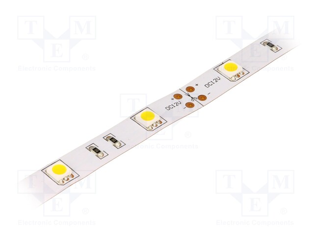 LED tape; white warm; LED/m: 30; SMD; 5050; 12V; W: 14.36mm; 120°