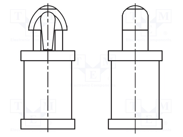 PCB distance; polyamide 66; L: 6.4mm; snap fastener; UL94V-0