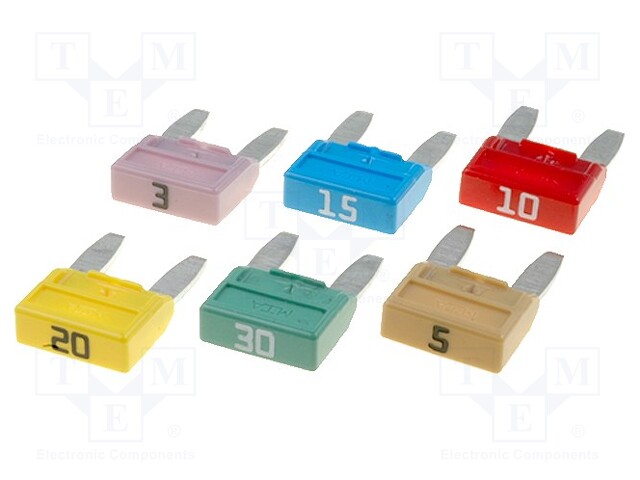 Kit contents: fuses; fuse; 11,1mm; 32V; No.of val: 6; 6pcs.